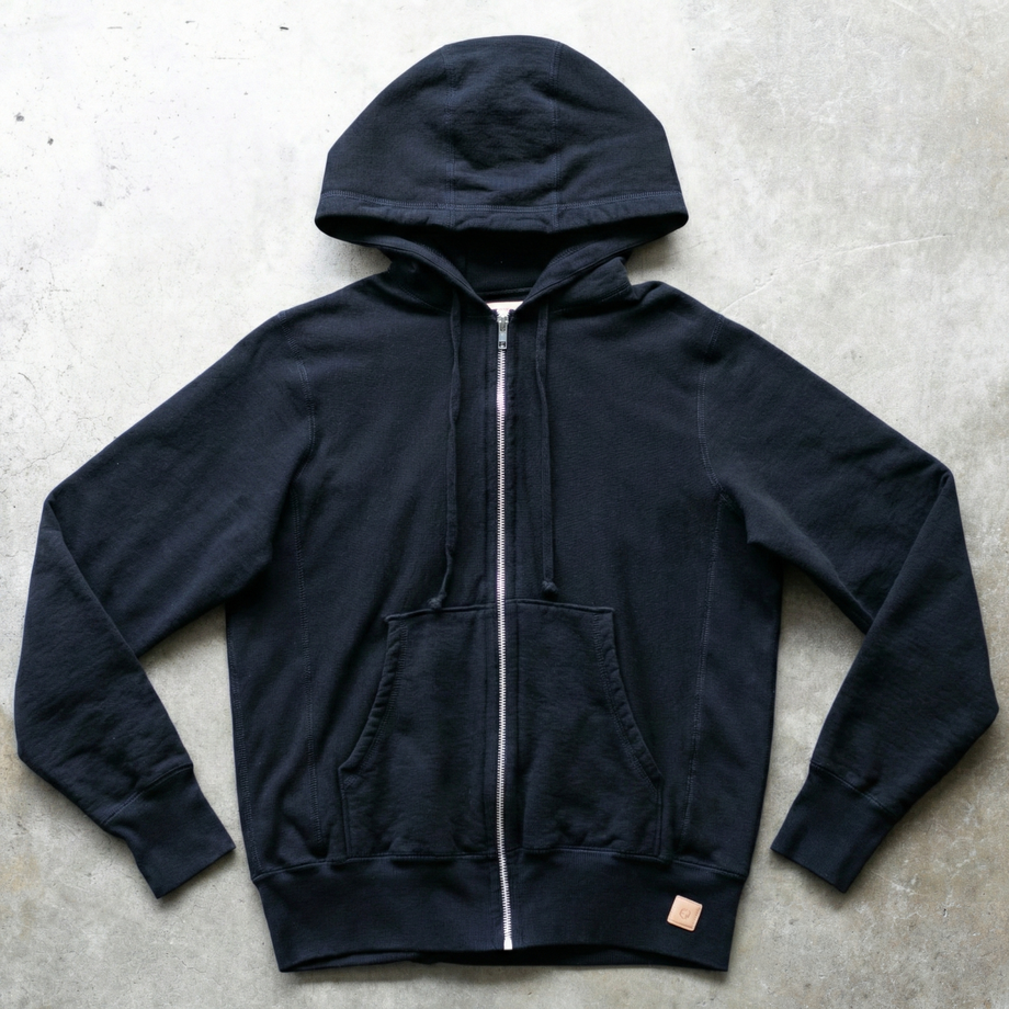 gustin vintage heavyweight zip hoodie - black