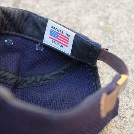 gustin camp hat - monster sashiko indigo - gustin logo