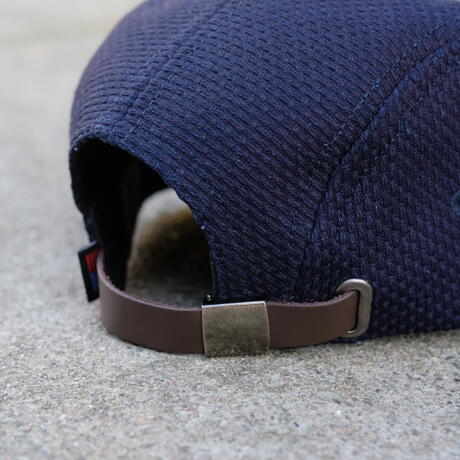 gustin camp hat - monster sashiko indigo - gustin logo
