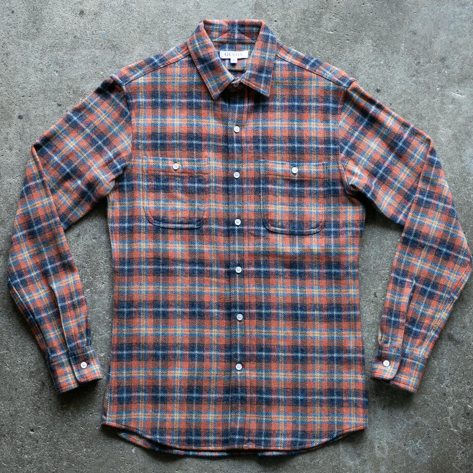 gustin #1331 electric homespun shirt - retro rainbow