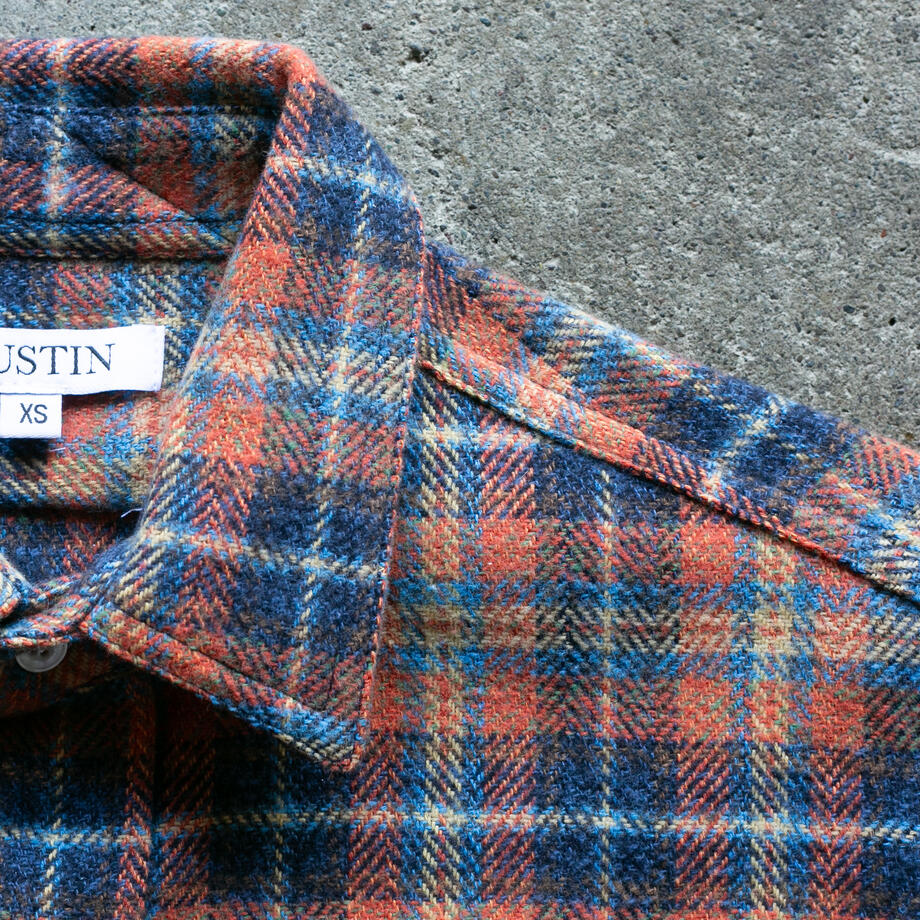 gustin #1331 electric homespun shirt - retro rainbow