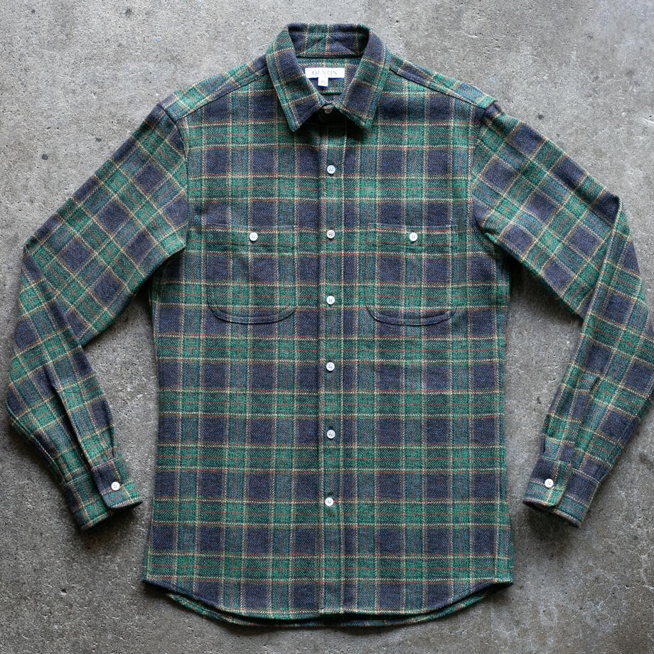 gustin #1332 electric homespun shirt - forest