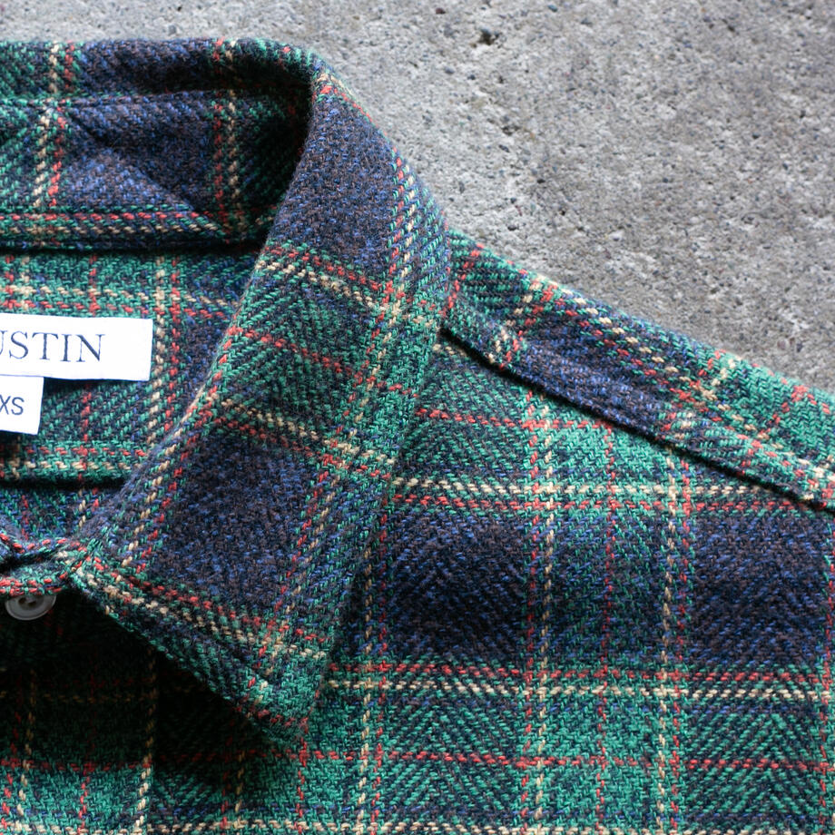 gustin #1332 electric homespun shirt - forest