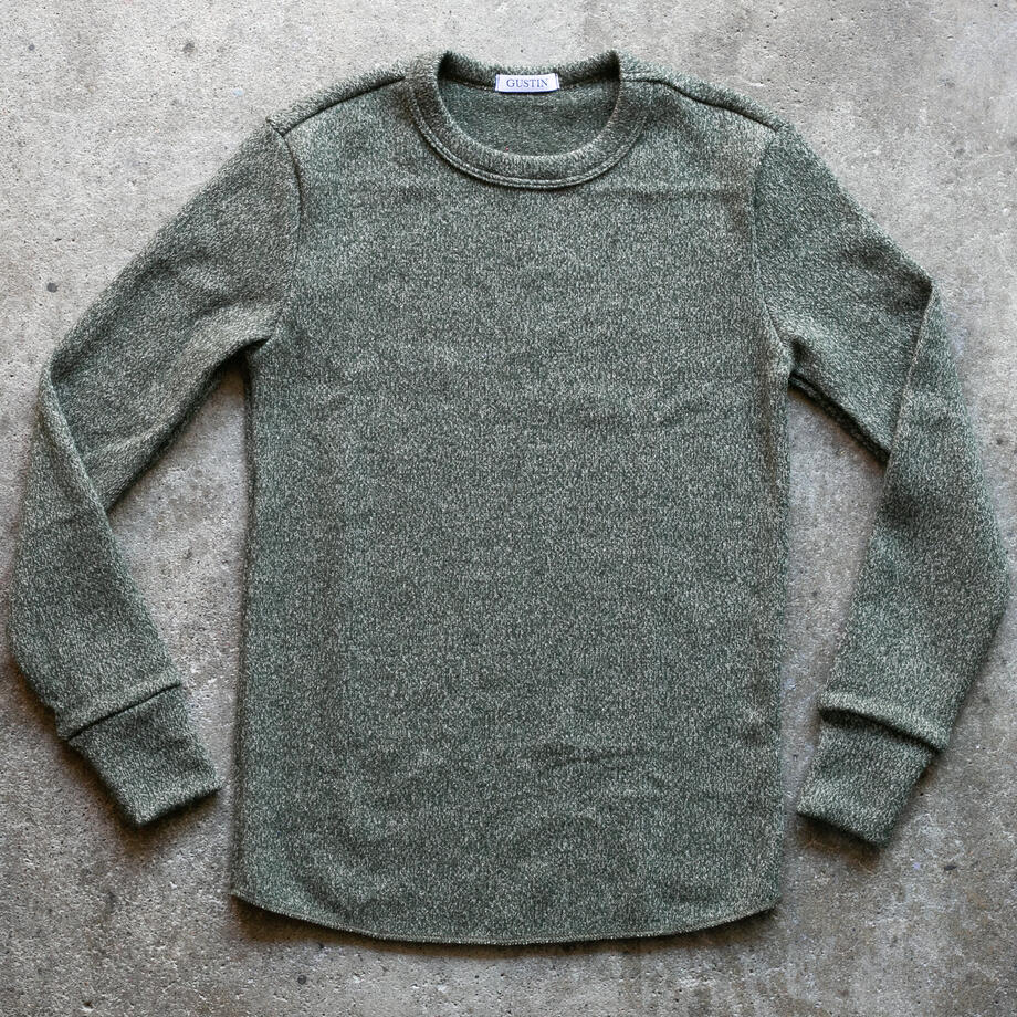 gustin ultrasoft triple twist crewneck - moss