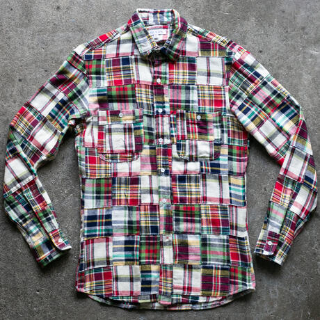 gustin #1337 patchwork shirt - red green