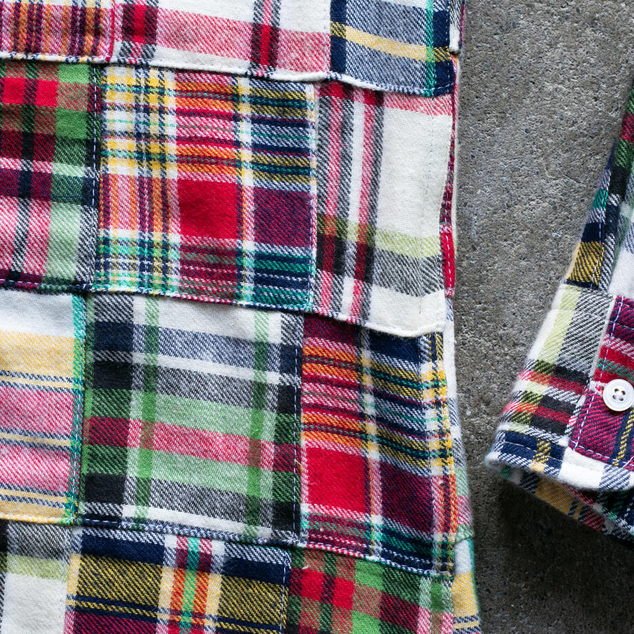 gustin #1337 patchwork shirt - red green