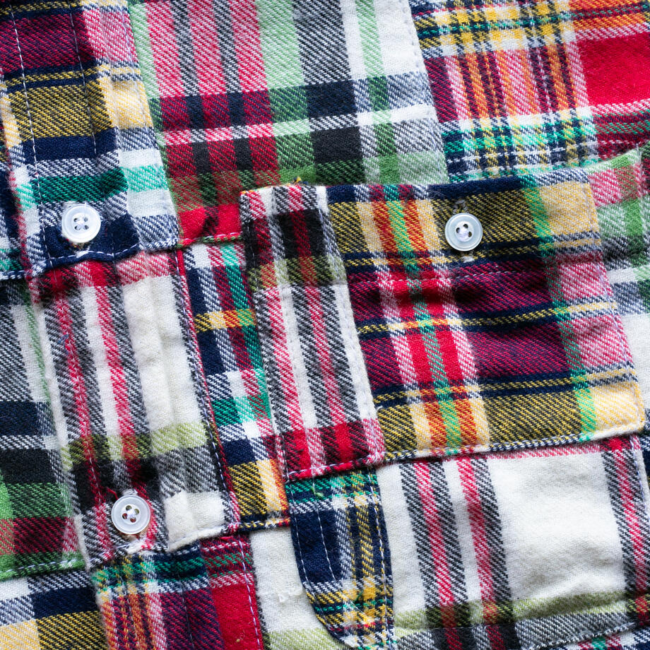 gustin #1337 patchwork shirt - red green