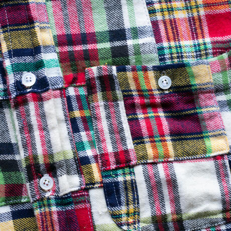 gustin #1337 patchwork shirt - red green