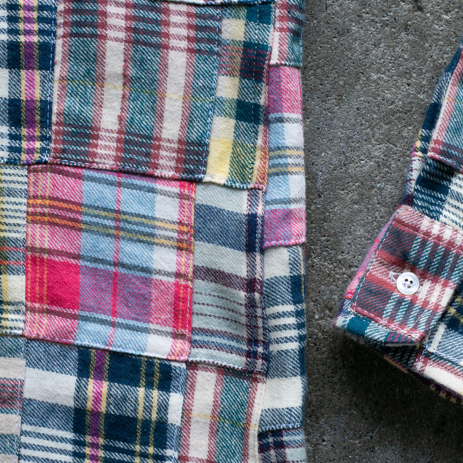 gustin #1336 patchwork shirt - rainbow