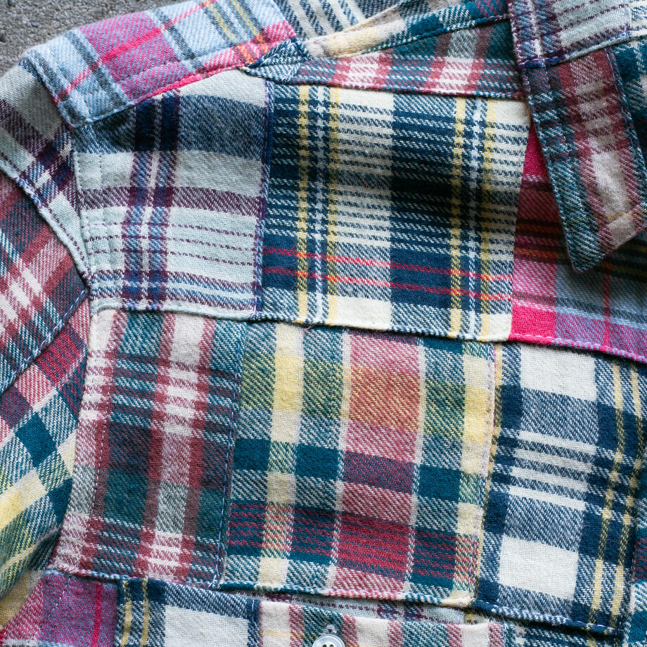 gustin #1336 patchwork shirt - rainbow