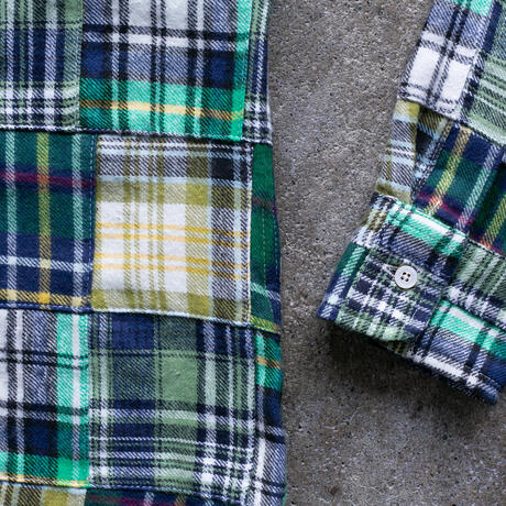 gustin #1335 patchwork shirt - blue green