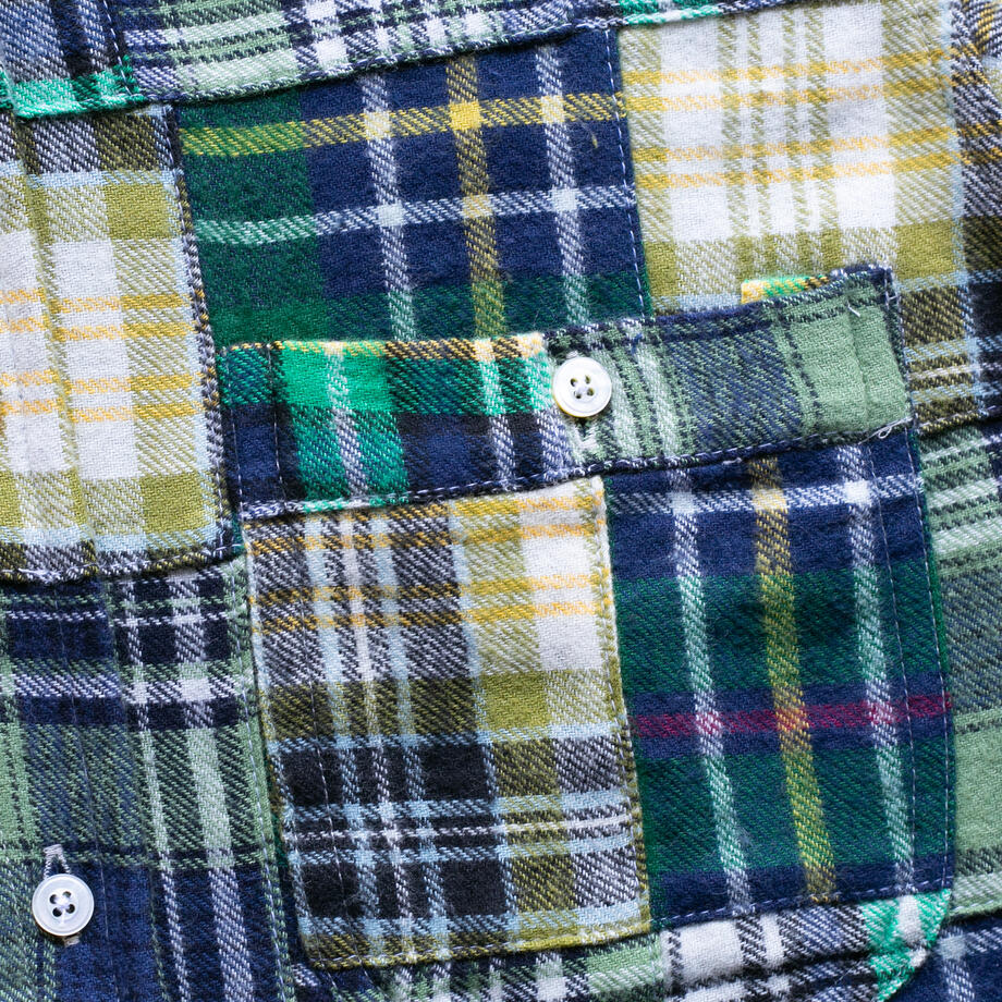 gustin #1335 patchwork shirt - blue green