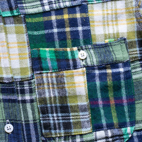 gustin #1335 patchwork shirt - blue green