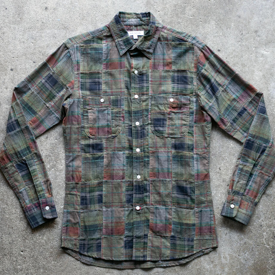 gustin #1334 patchwork shirt - vintage forest