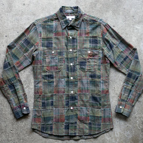 gustin #1334 patchwork shirt - vintage forest