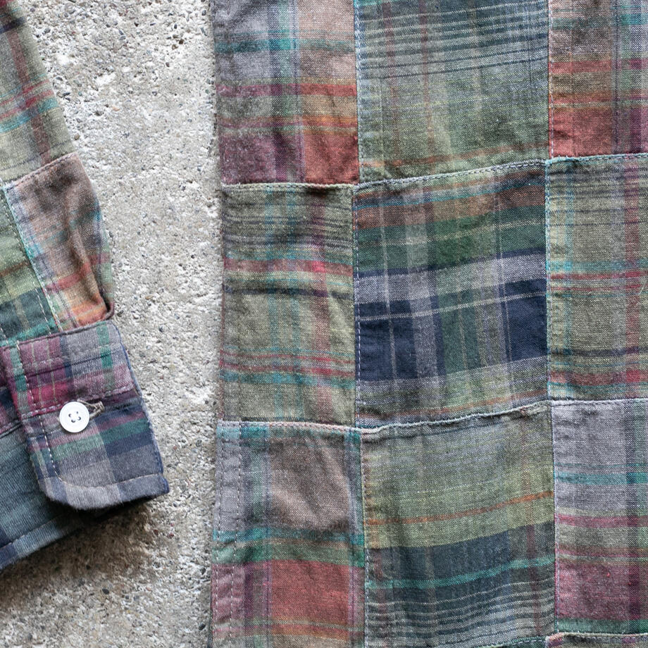 gustin #1334 patchwork shirt - vintage forest