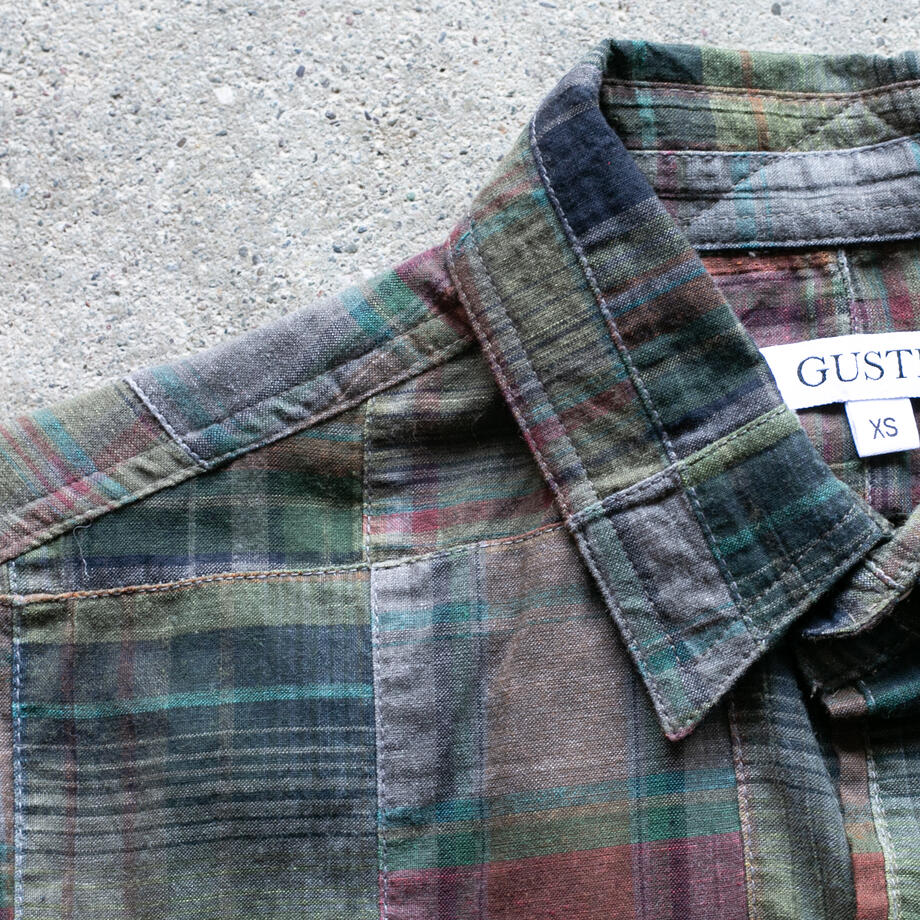 gustin #1334 patchwork shirt - vintage forest