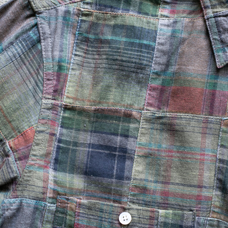 gustin #1334 patchwork shirt - vintage forest
