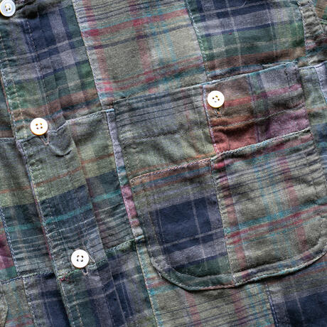 gustin #1334 patchwork shirt - vintage forest