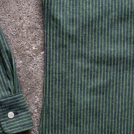 gustin #1338 neon shadow hickory stripe shirt - green