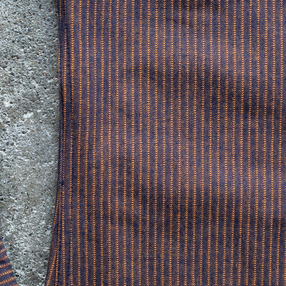 gustin #1339 neon shadow hickory stripe shirt - orange