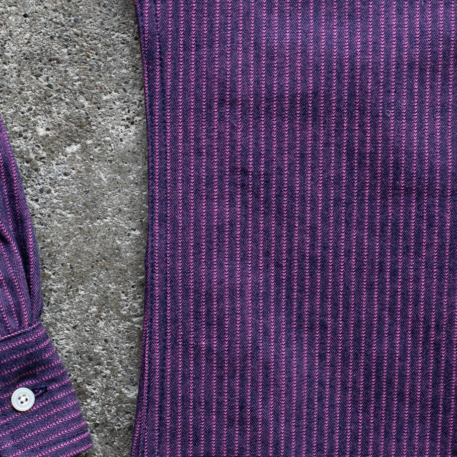 gustin #1340 neon shadow hickory stripe shirt - pink