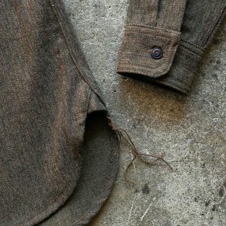 gustin #105 military wool serge workshirt - olive rust