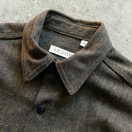 gustin #105 military wool serge workshirt - olive rust