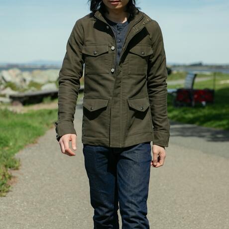 gustin moleskin field jacket - olive