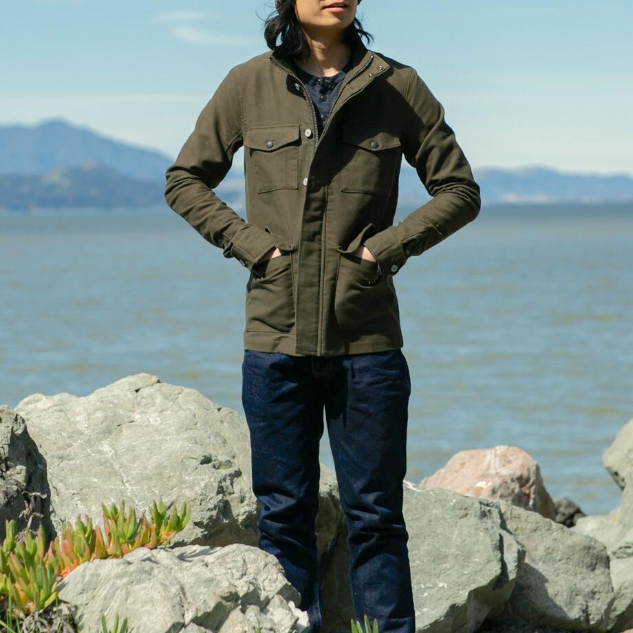 gustin moleskin field jacket - olive