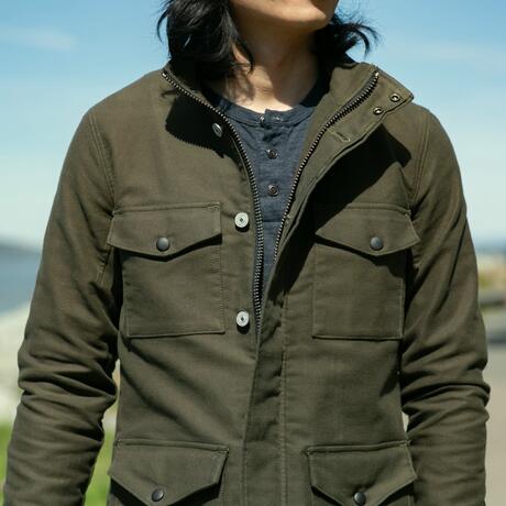 gustin moleskin field jacket - olive