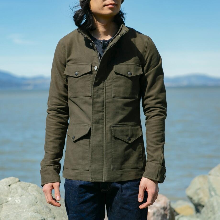 gustin moleskin field jacket - olive
