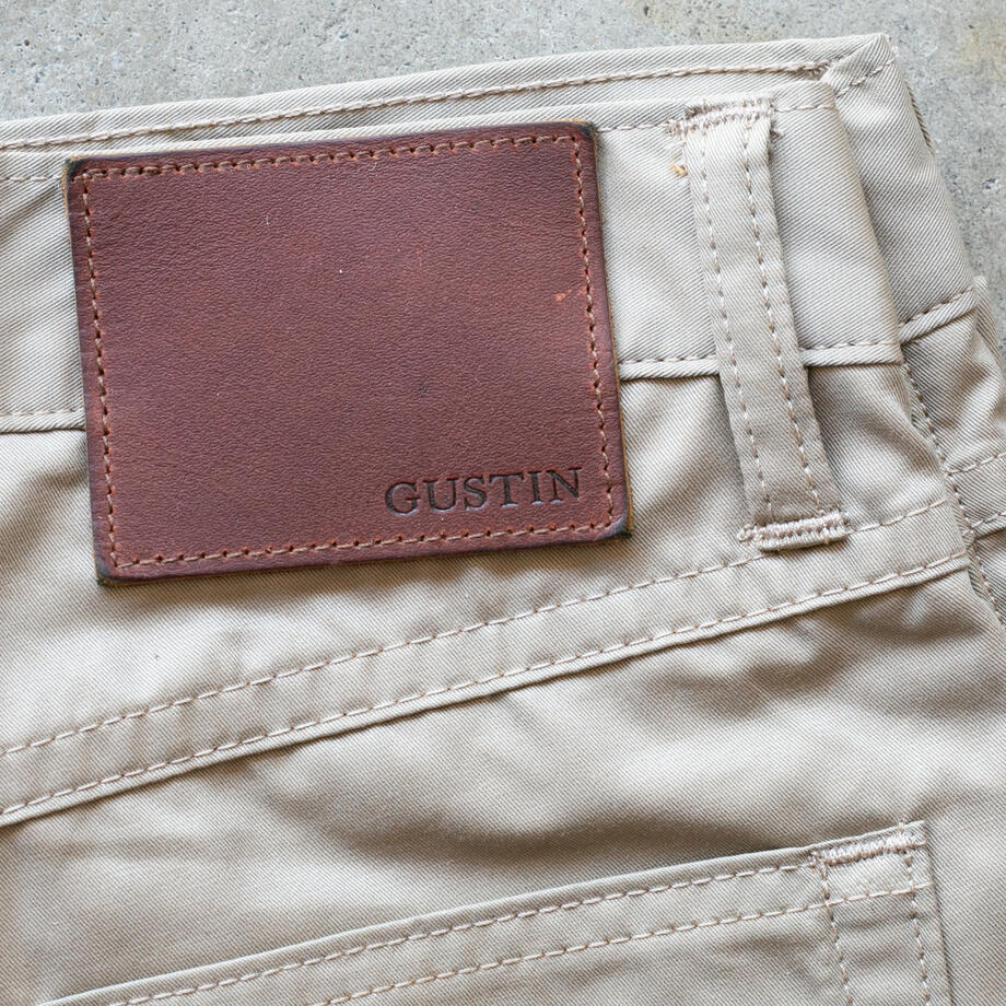 gustin #493 japan silk gaberdine 5 pocket - khaki