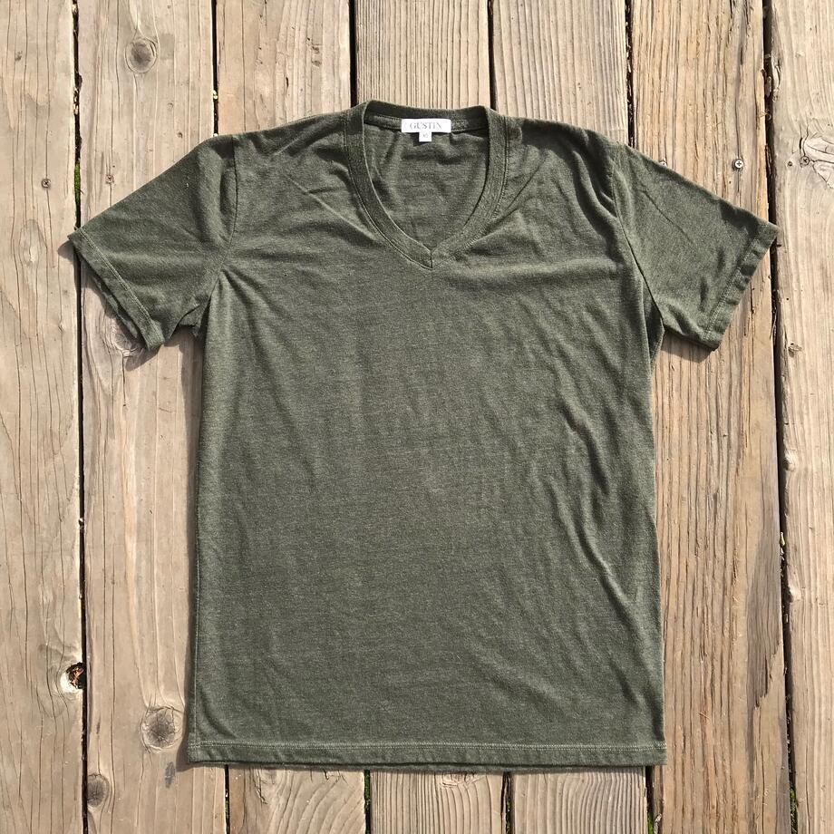 gustin usa heather v-neck t-shirt 2 pack - pine