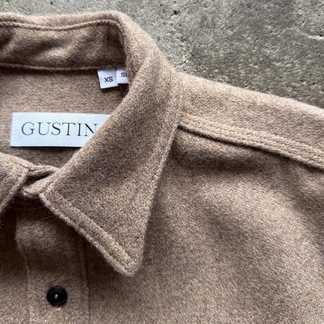 gustin #188 japan rustic wool workshirt - wheat