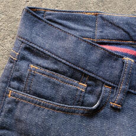 gustin #483 japan double flannel denim - red white blue