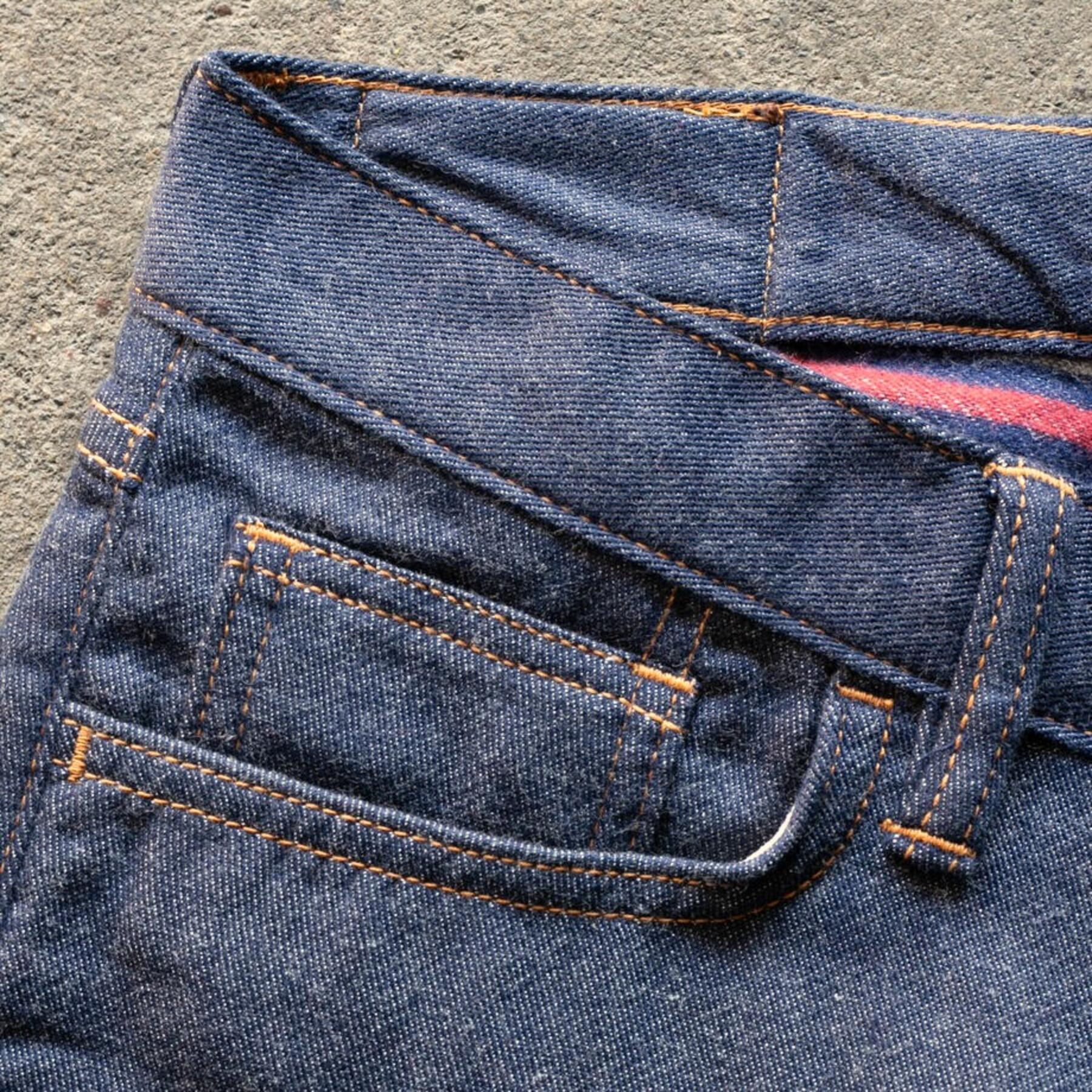gustin #483 japan double flannel denim - red white blue
