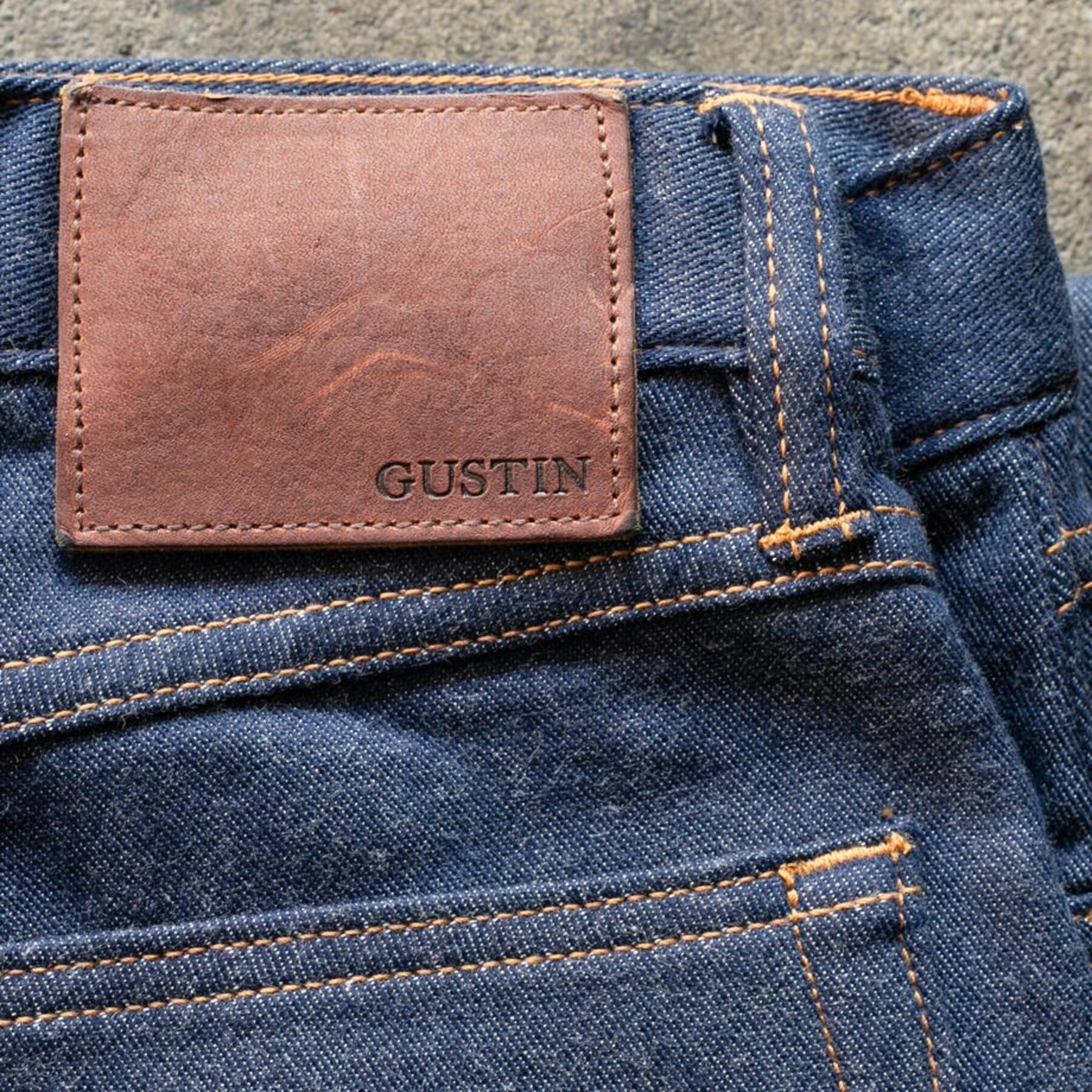 gustin #483 japan double flannel denim - red white blue
