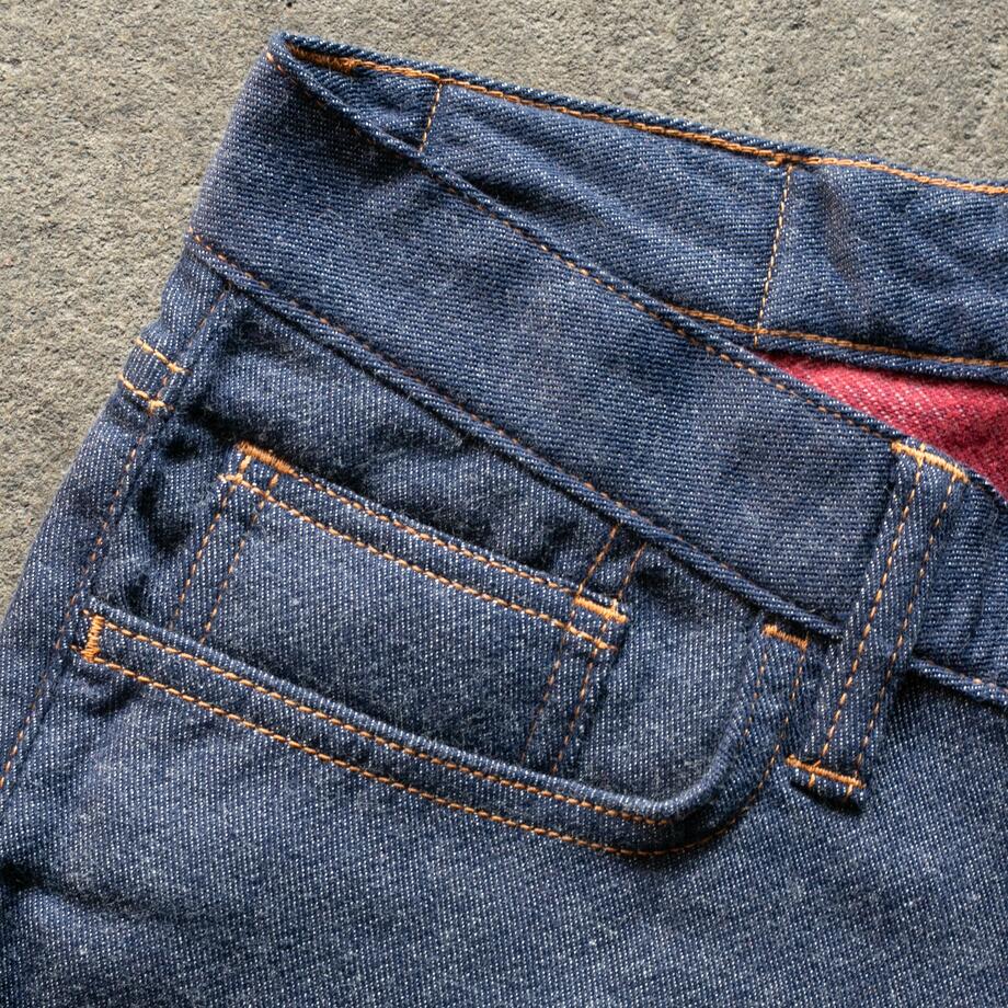 gustin #484 japan double flannel denim - blue red