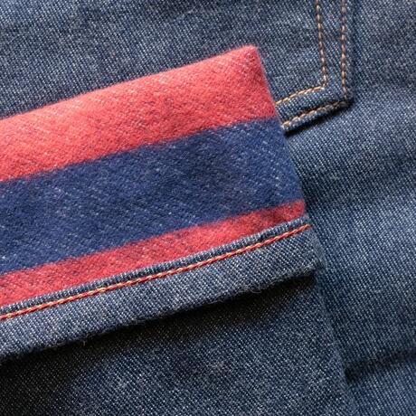 gustin #484 japan double flannel denim - blue red