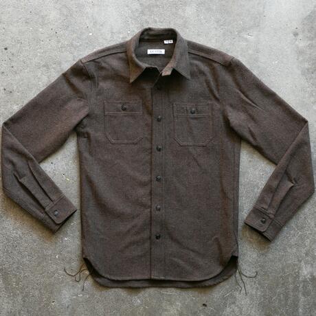 57 Brown X Black Wool Herringbone Workshirt | Gustin Shirts