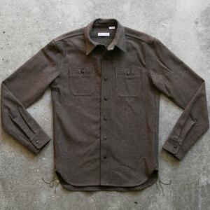 gustin #57 brown x black wool herringbone workshirt