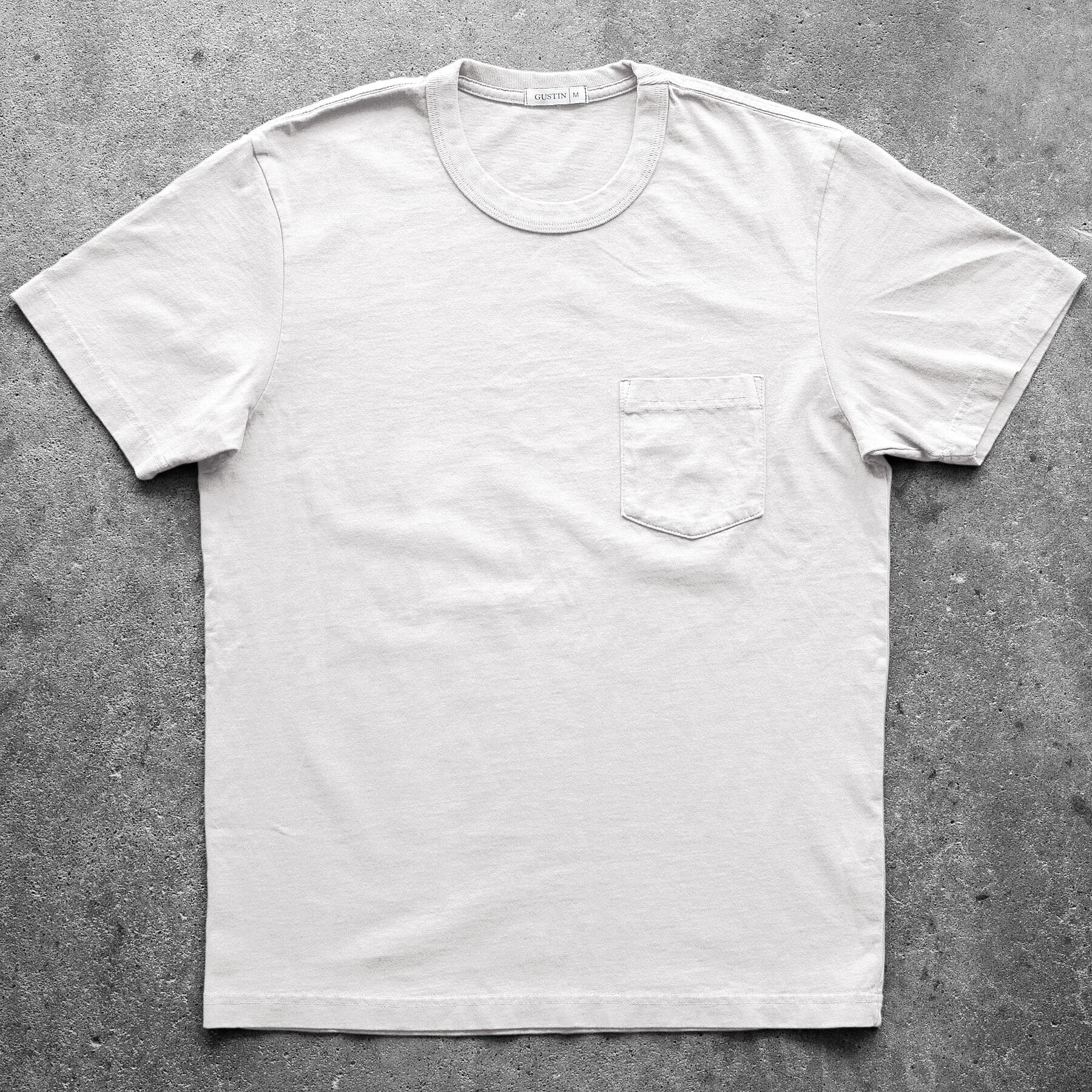 gustin american heavy pocket t-shirt - vintage white