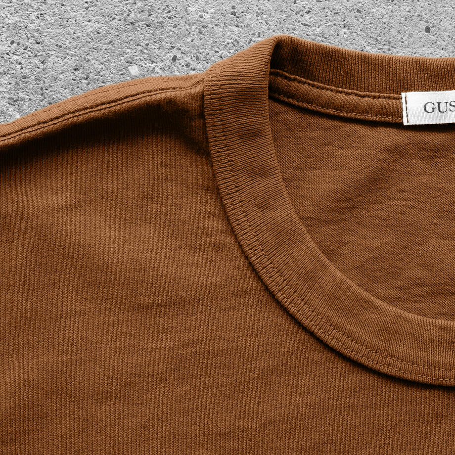 gustin american heavy pocket t-shirt - rust