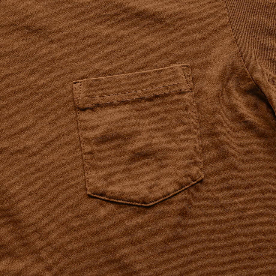 gustin american heavy pocket t-shirt - rust