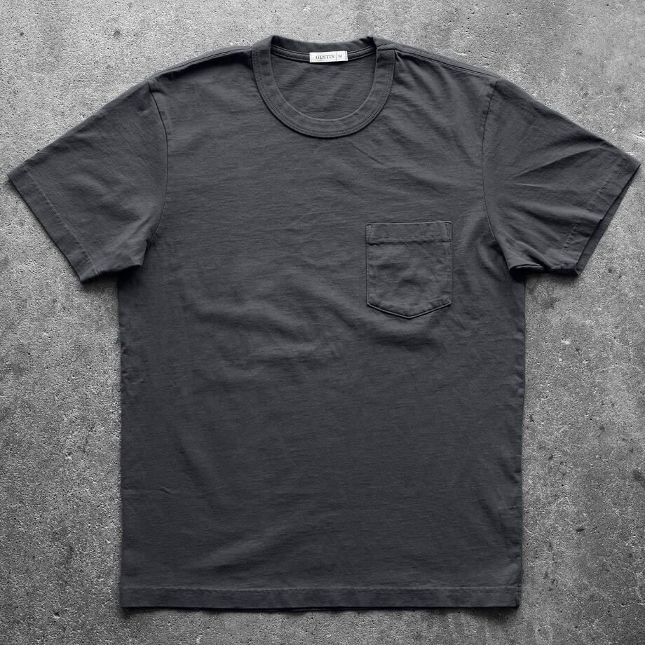gustin american heavy pocket t-shirt - gunmetal
