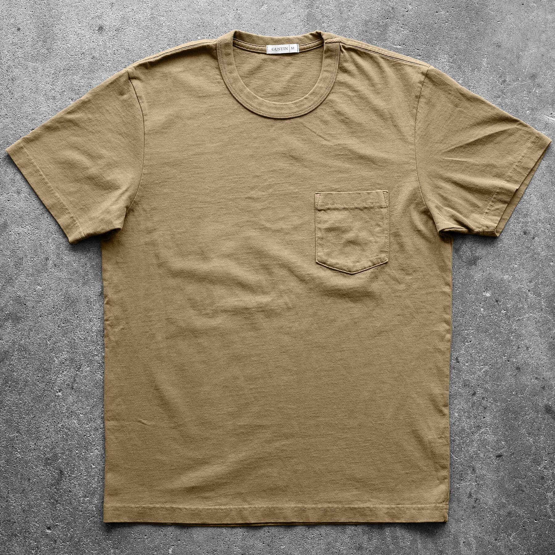 gustin american heavy pocket t-shirt - camel
