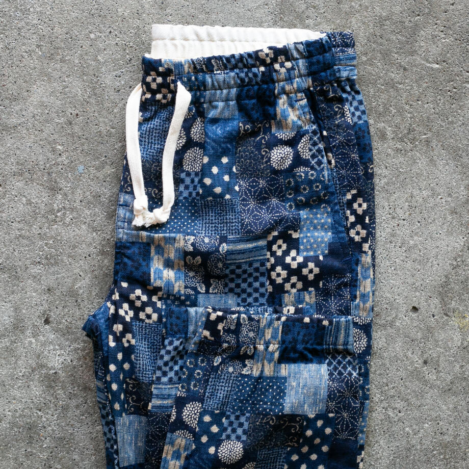 gustin #57 japan navy patchwork joggers