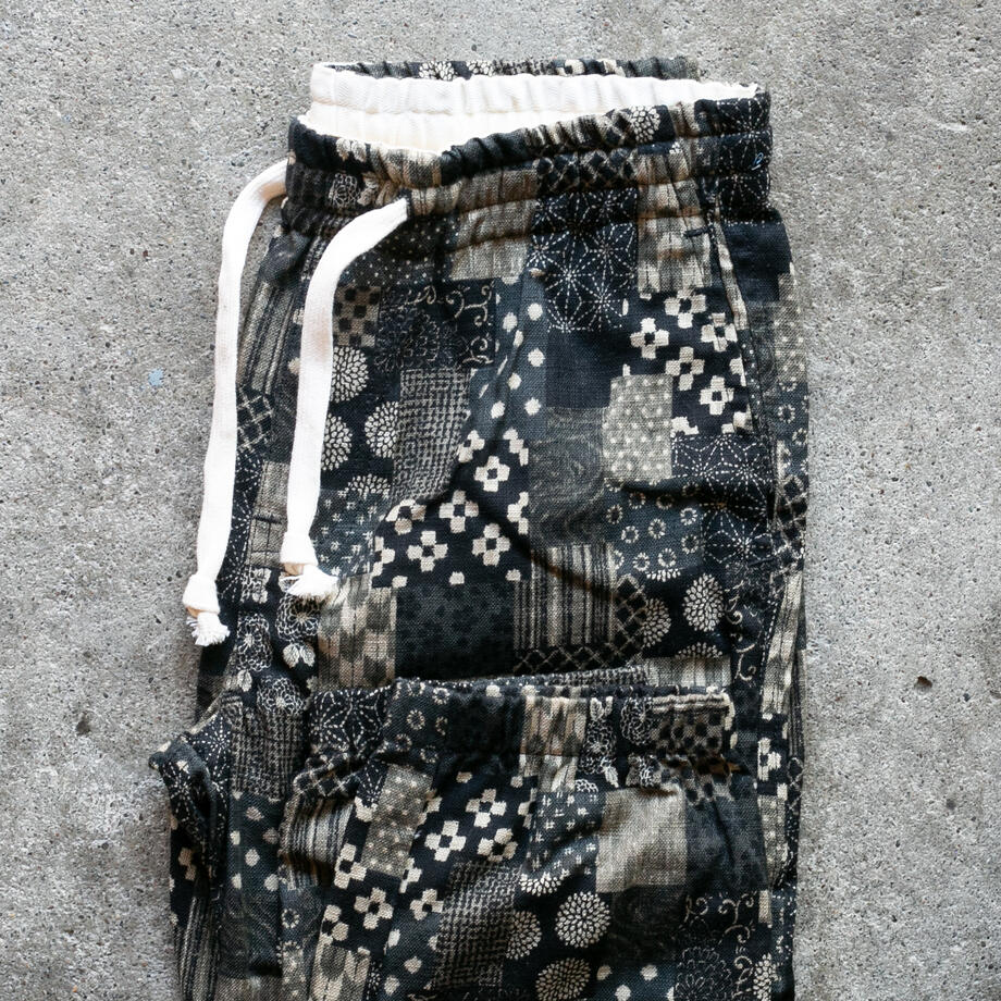 gustin #60 japan black patchwork joggers