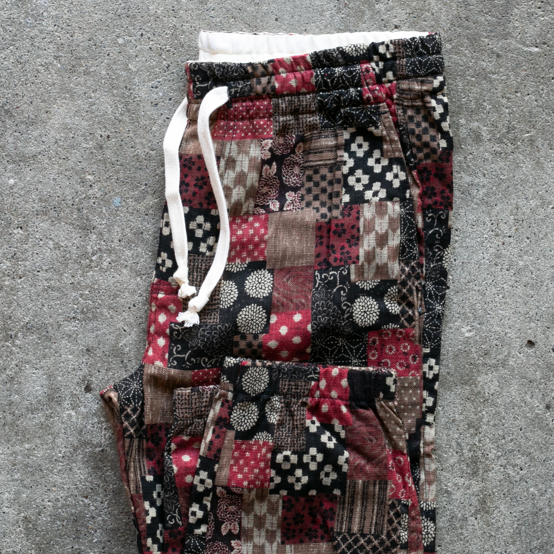 Japan Red Patchwork Joggers | Cotton Joggers | Gustin
